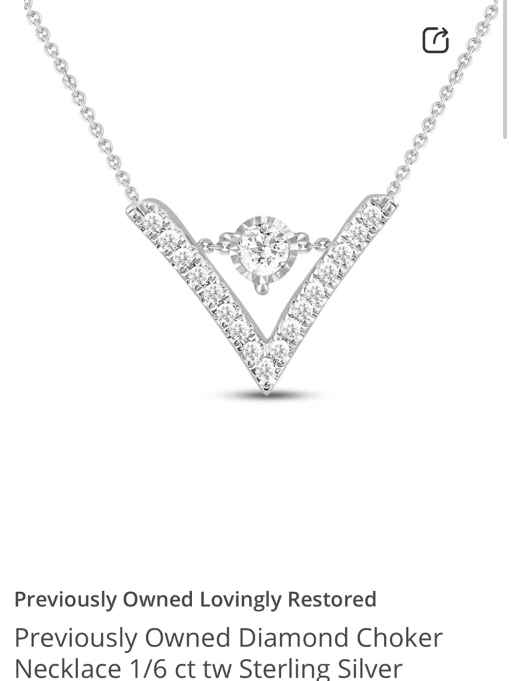Diamond Necklace Sterling Silver V-Point Style Kay Jewelers